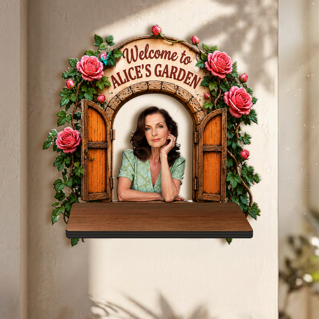 Love My Garden - Personalized Gardening Wooden Floating Shelf