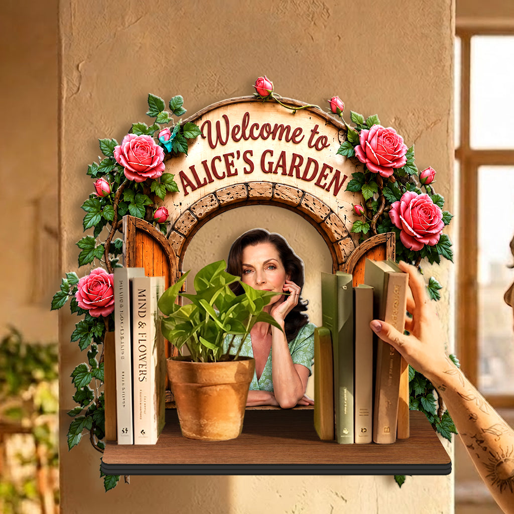 Love My Garden - Personalized Gardening Wooden Floating Shelf
