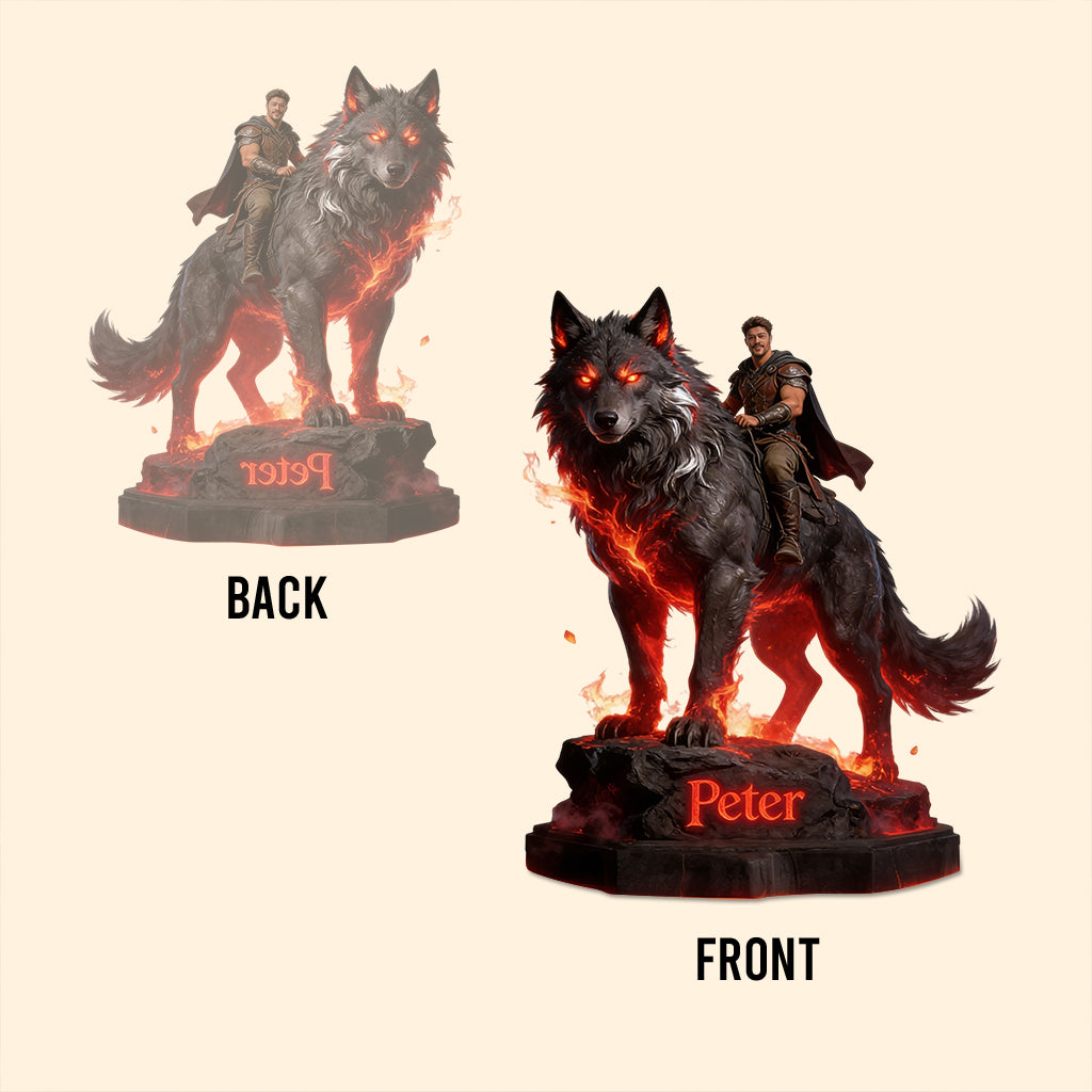 Walk With The Wolf - Personalisierte Wolf Acrylplakette in Sonderform