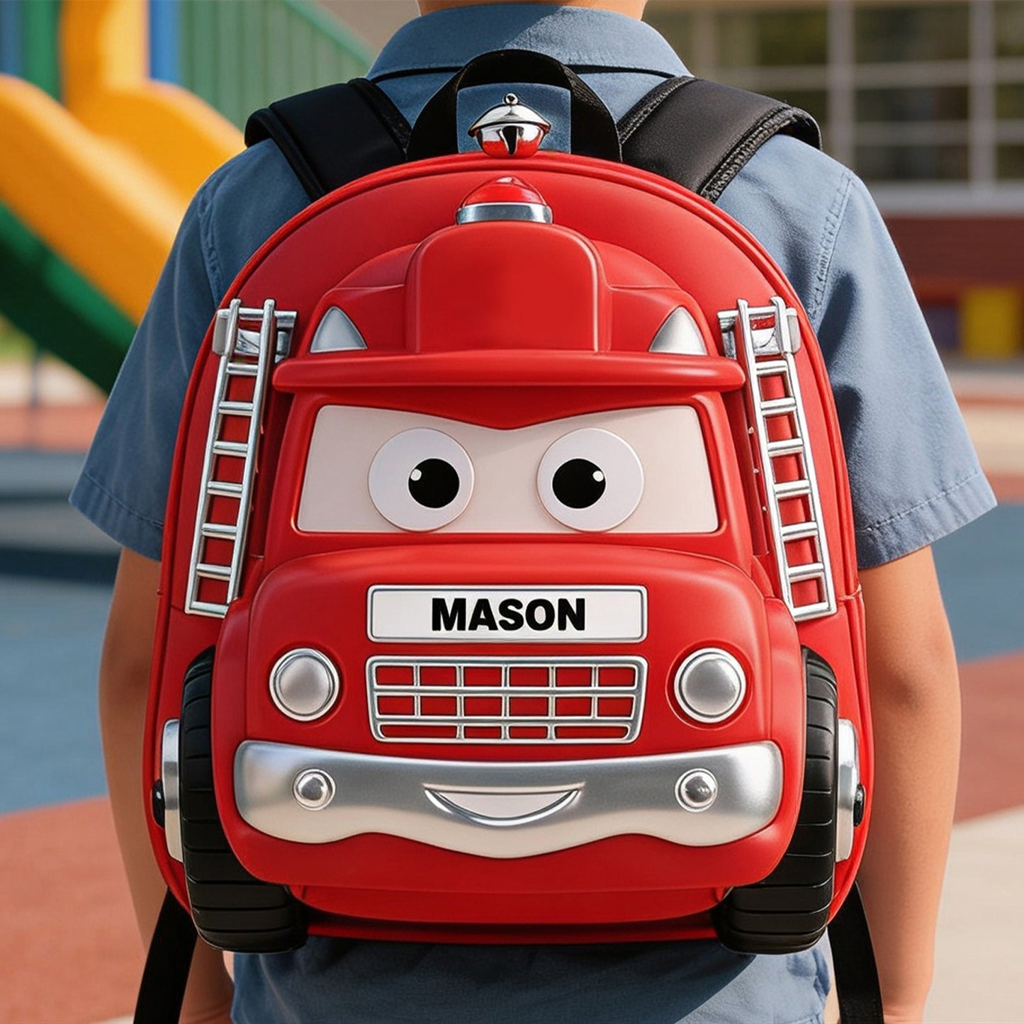Cute Vehicle - Personalized Kid Changeable Leather Patch Backpack