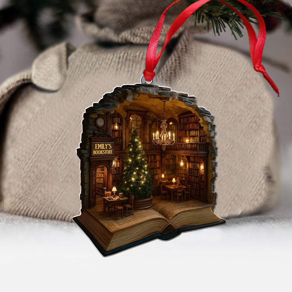 Bookstore Christmas - Personalized Book Ornament