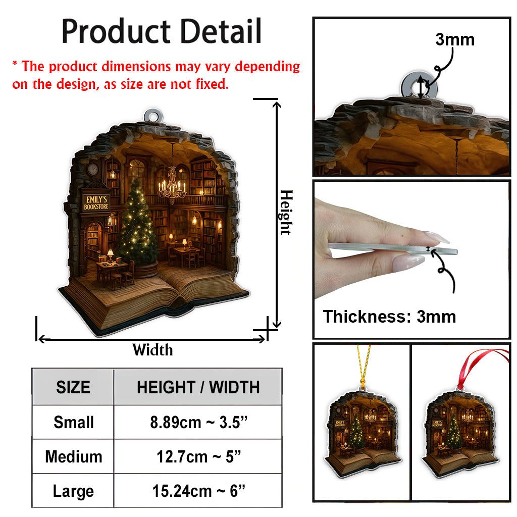 Bookstore Christmas - Personalized Book Ornament