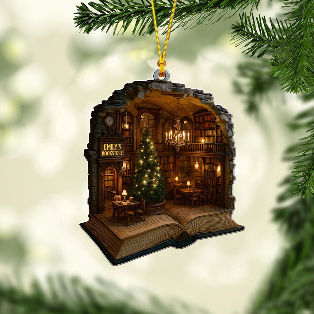 Bookstore Christmas - Personalized Book Ornament