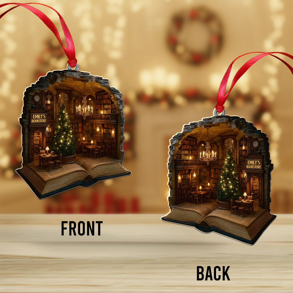 Bookstore Christmas - Personalized Book Ornament