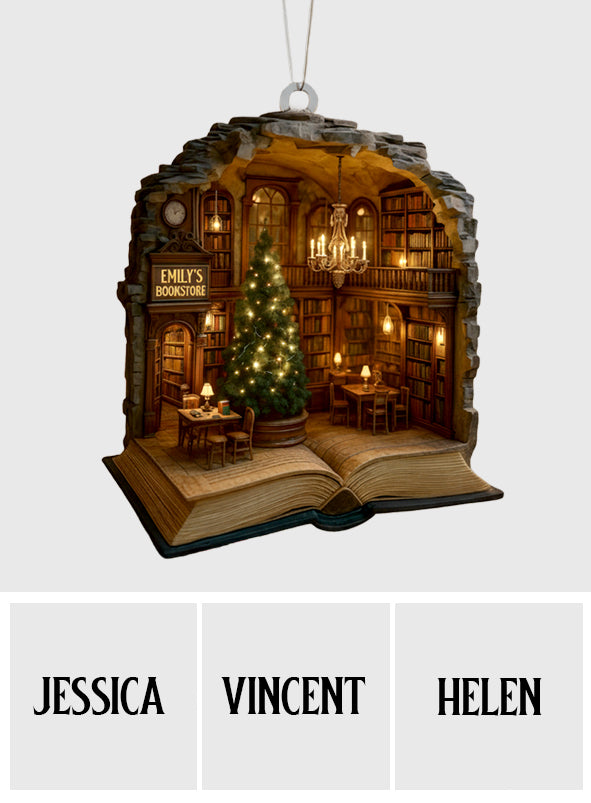 Bookstore Christmas - Personalized Book Ornament