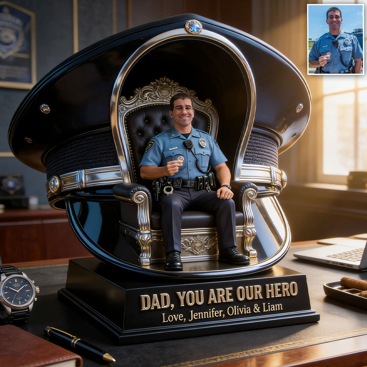 Police Dad - Personalized Police Officer Custom Shaped Acrylic Plaque