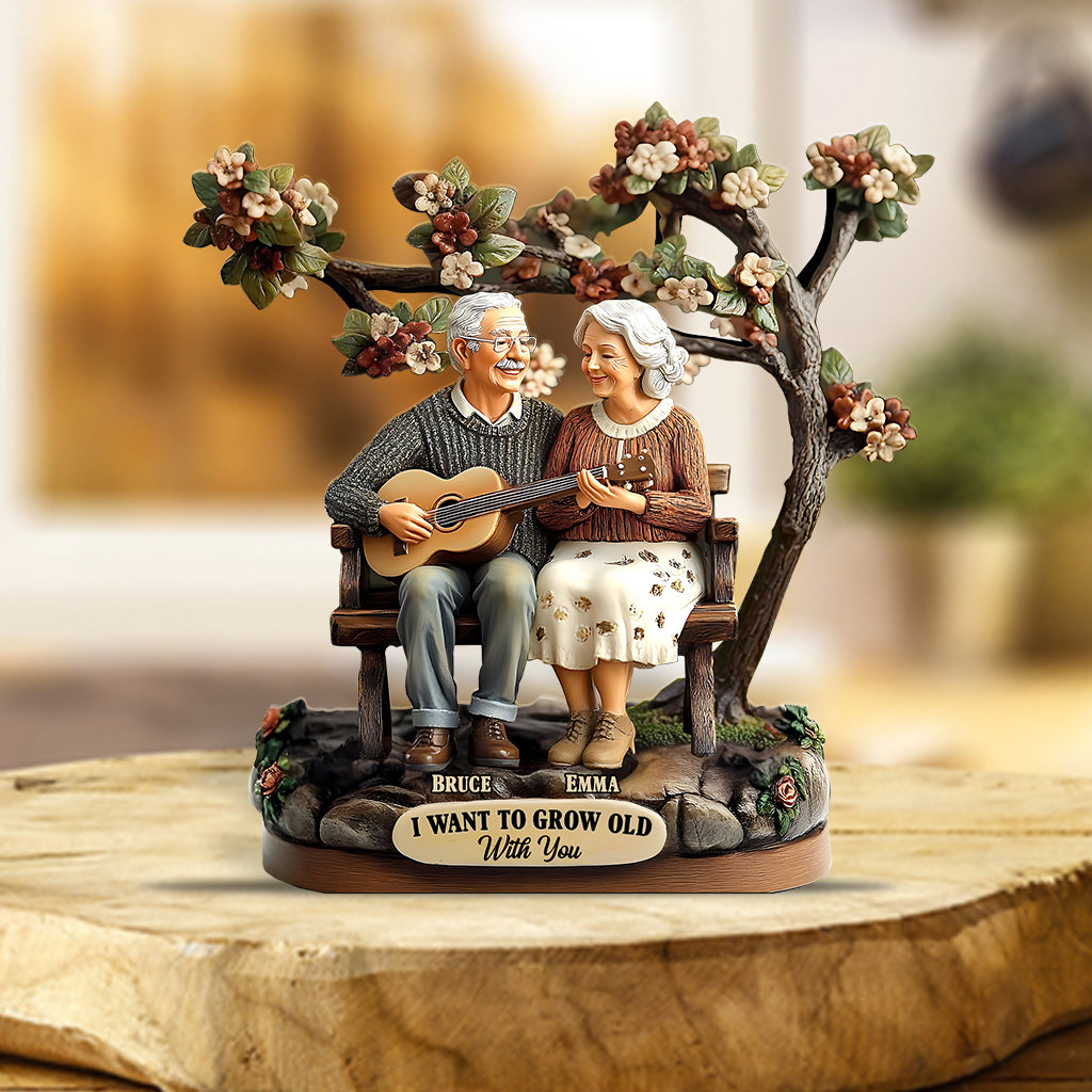 I Want To Grow Old With You - Personalized Couple Custom Shaped Acrylic Plaque