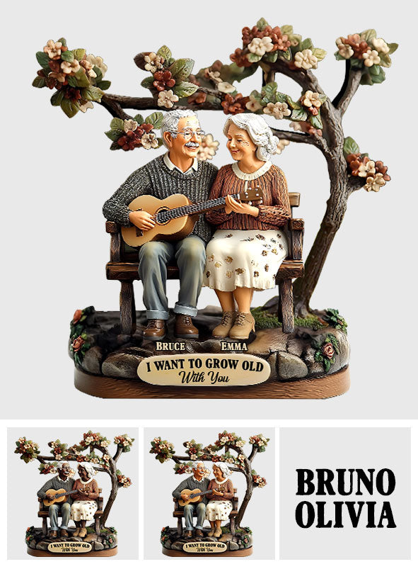 I Want To Grow Old With You - Personalized Couple Custom Shaped Acrylic Plaque