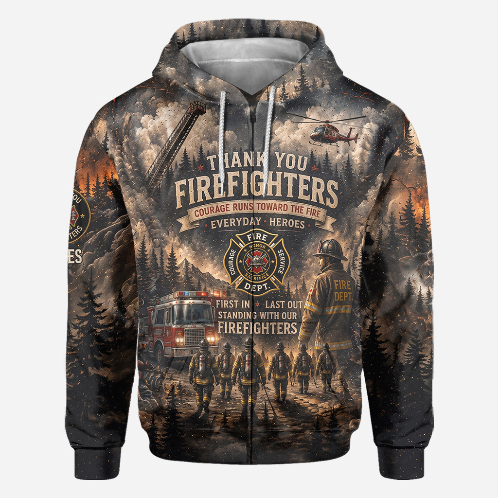Firefighters Stand with Canada - Personalized Firefighter All Over Shirt