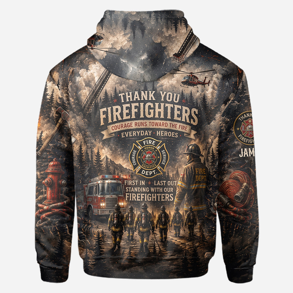 Firefighters Stand with Canada - Personalized Firefighter All Over Shirt