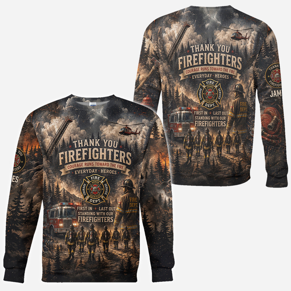 Firefighters Stand with Canada - Personalized Firefighter All Over Shirt