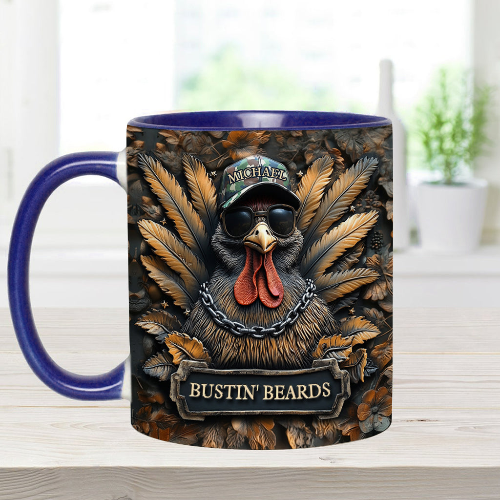 Bustin' Beards - Personalized Hunting Accent Mug