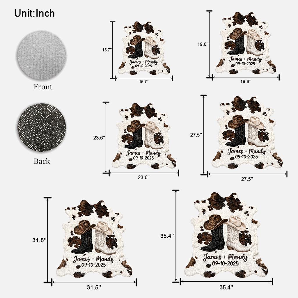 Farmhaus Dekoration, Cowboy & Cowgirl Paar - Personalisierte Western Outfit Fußmatte/Teppich