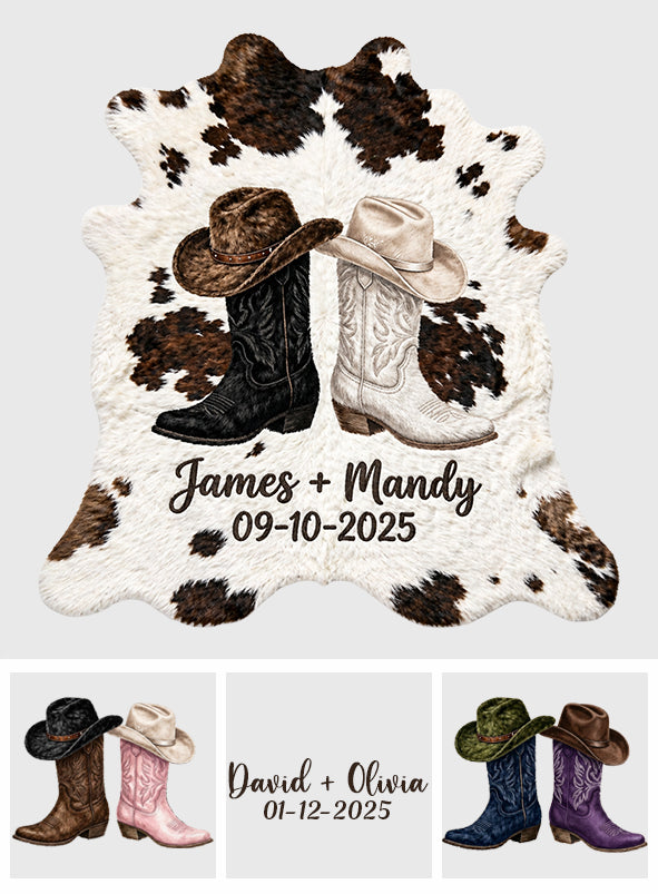 Farmhaus Dekoration, Cowboy & Cowgirl Paar - Personalisierte Western Outfit Fußmatte/Teppich