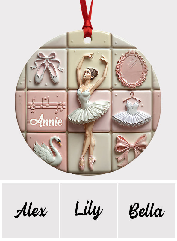 Love Ballet - Personalized Ballet Ceramic Circle Ornament