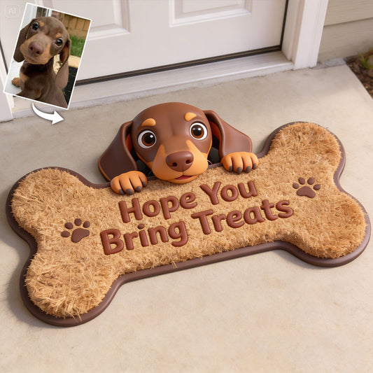 Pet Welcome Doormat, Custom From Any Photo - Personalized Dog Shaped Doormat/ Rug