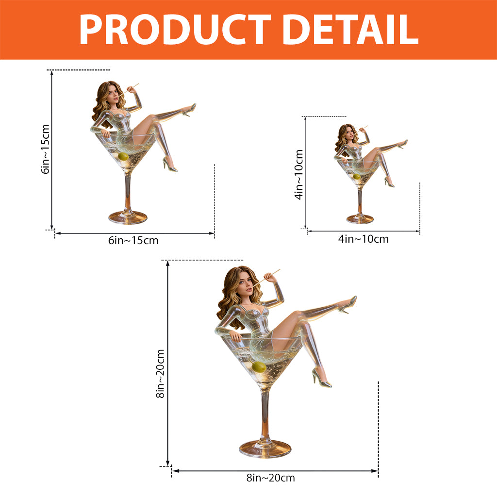 Retro Cocktail Martini Lovers - Personalized Cocktail Custom Shaped Acrylic Plaque