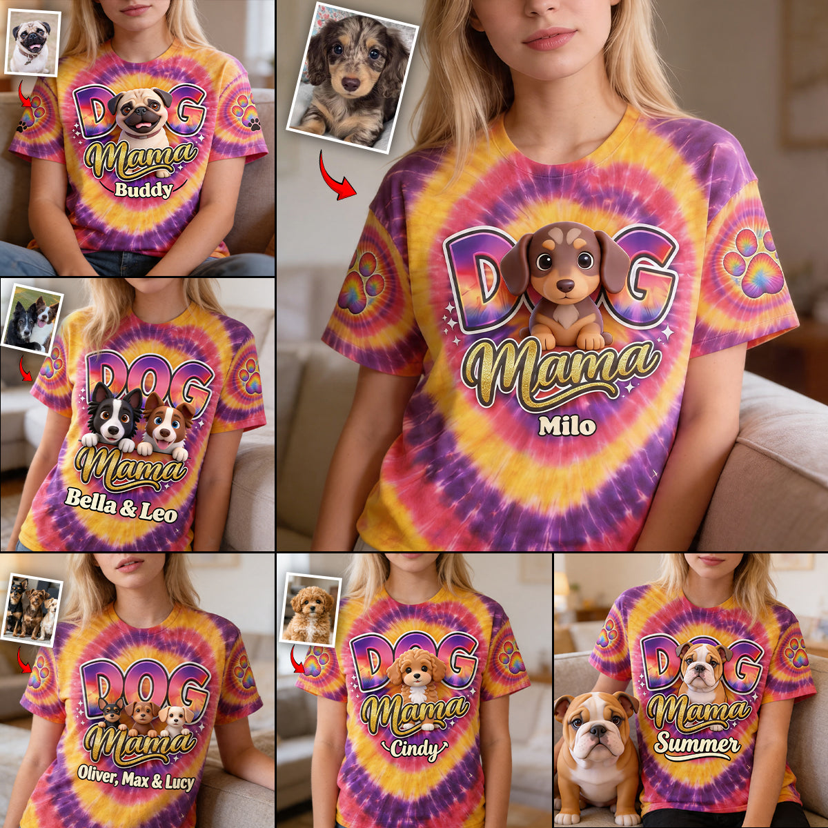 T-shirt Personnalisé Photo Chien Maman - T-shirt Personnalisé
