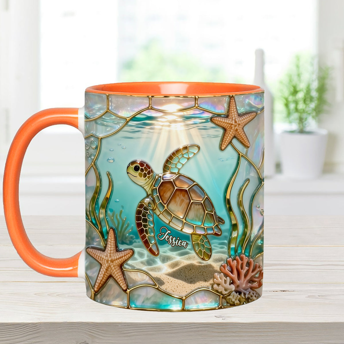 Ensemble tasse et agitateurs en acrylique Love Turtle - Mug personnalisé avec motif tortue