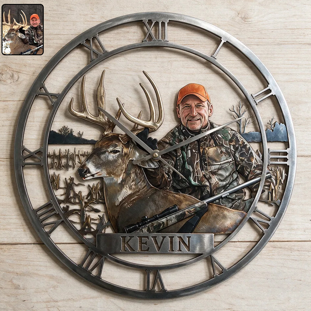 Custom From Any Photo - Personalized Hunting Acrylic Wall Clock
