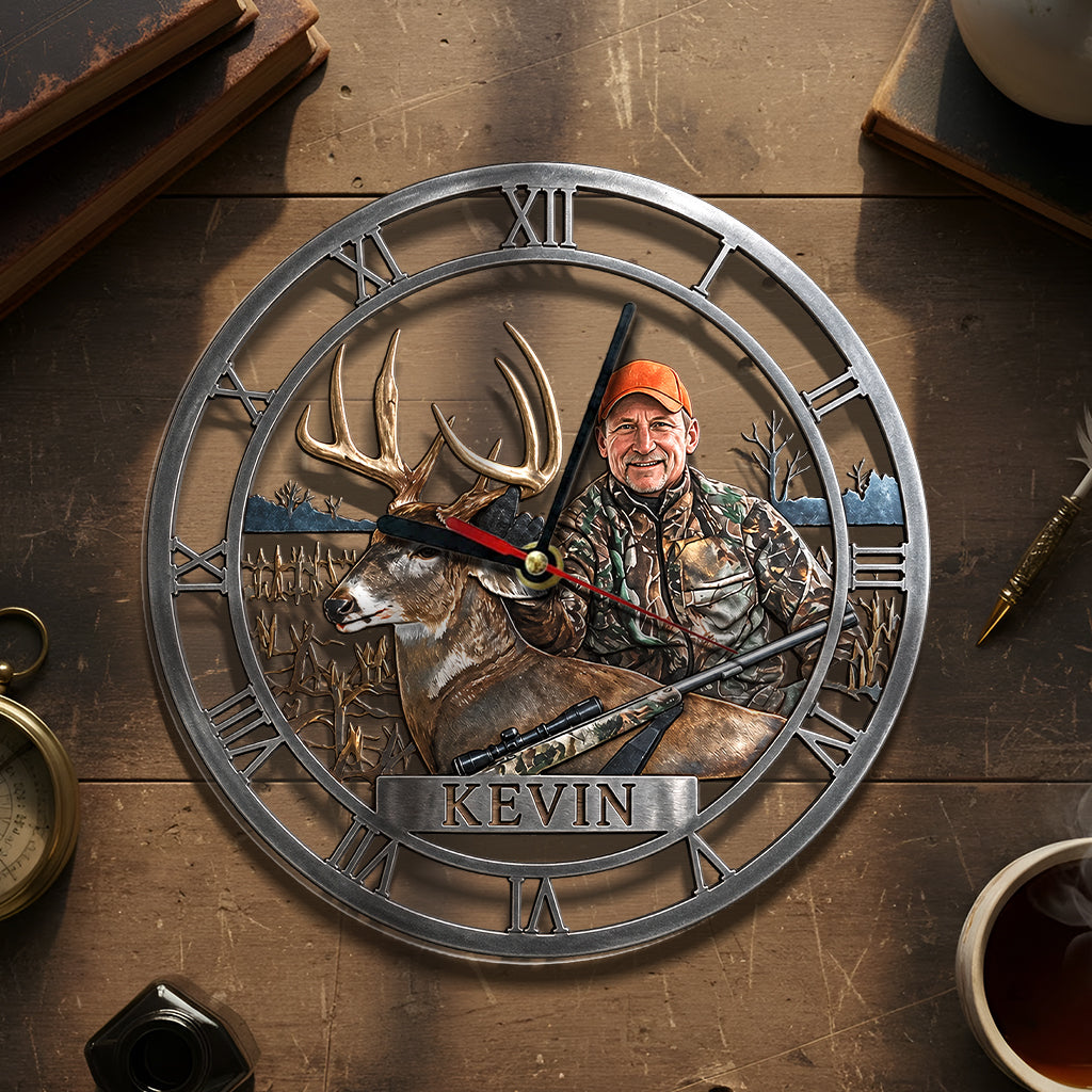 Custom From Any Photo - Personalized Hunting Acrylic Wall Clock