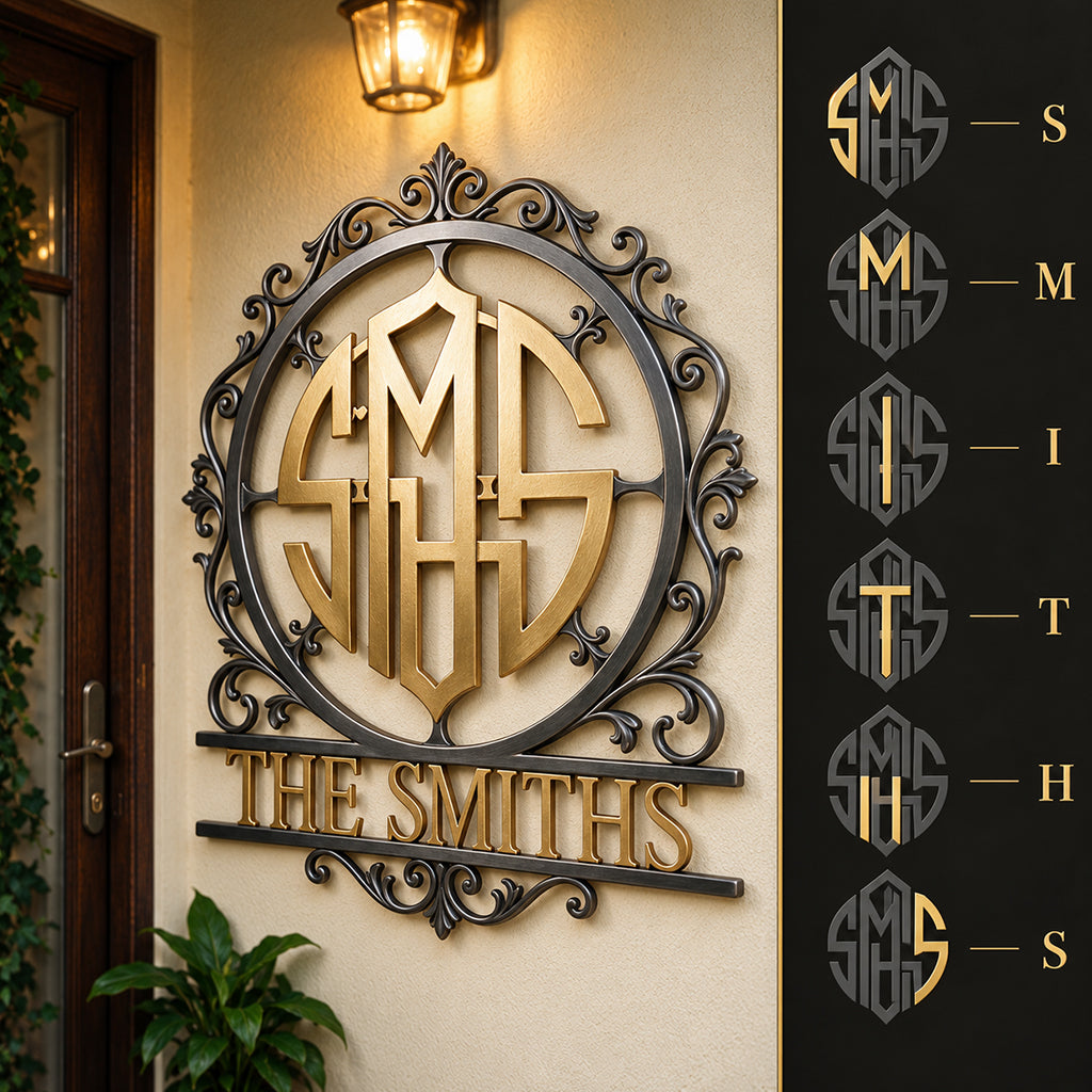 Welcome Home - Personalized Family 3D Printed Cut Metal Sign