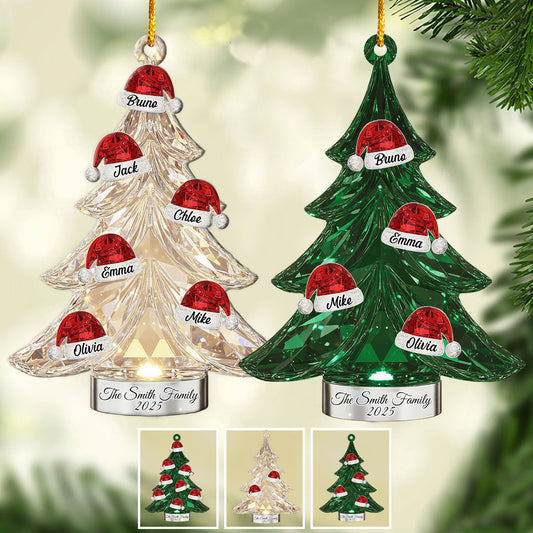 Merry Christmas To Family - Personalized Family Transparent Ornament