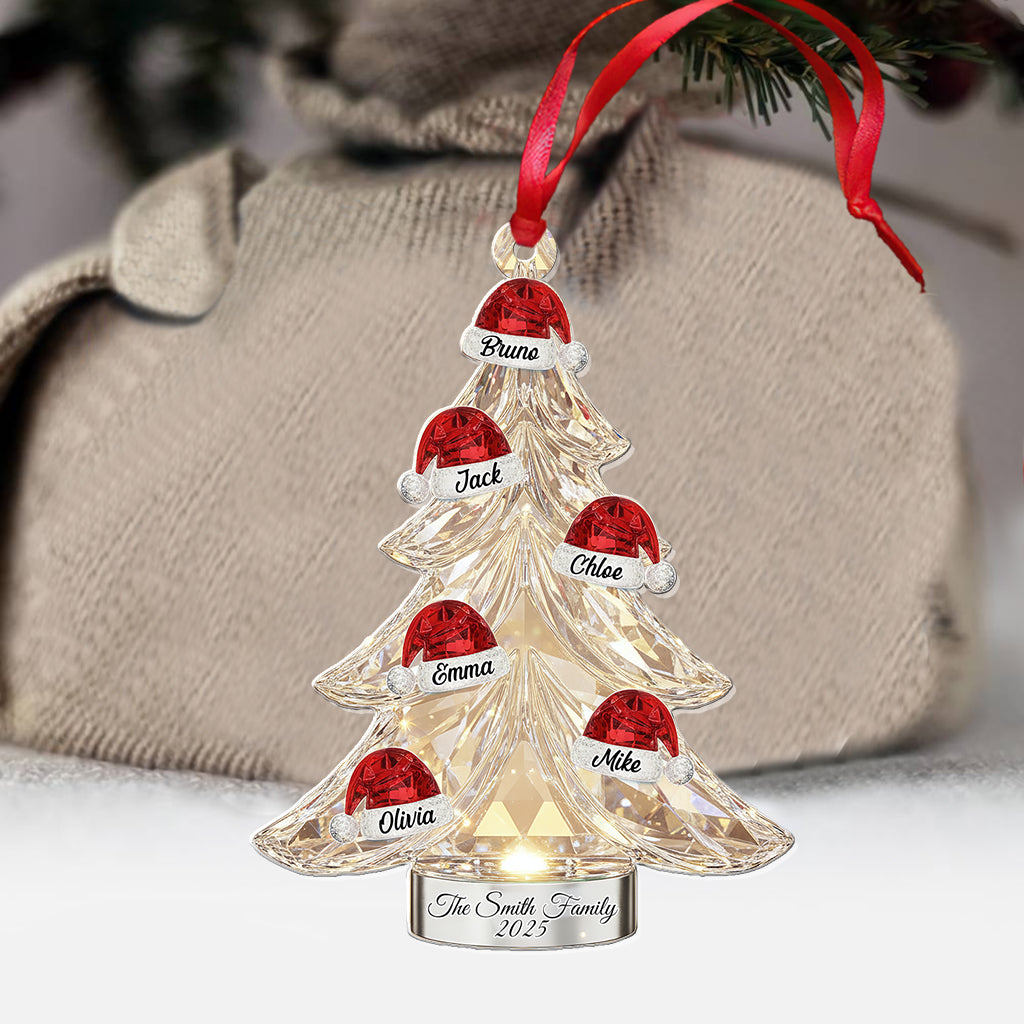 Merry Christmas To Family - Personalized Family Transparent Ornament