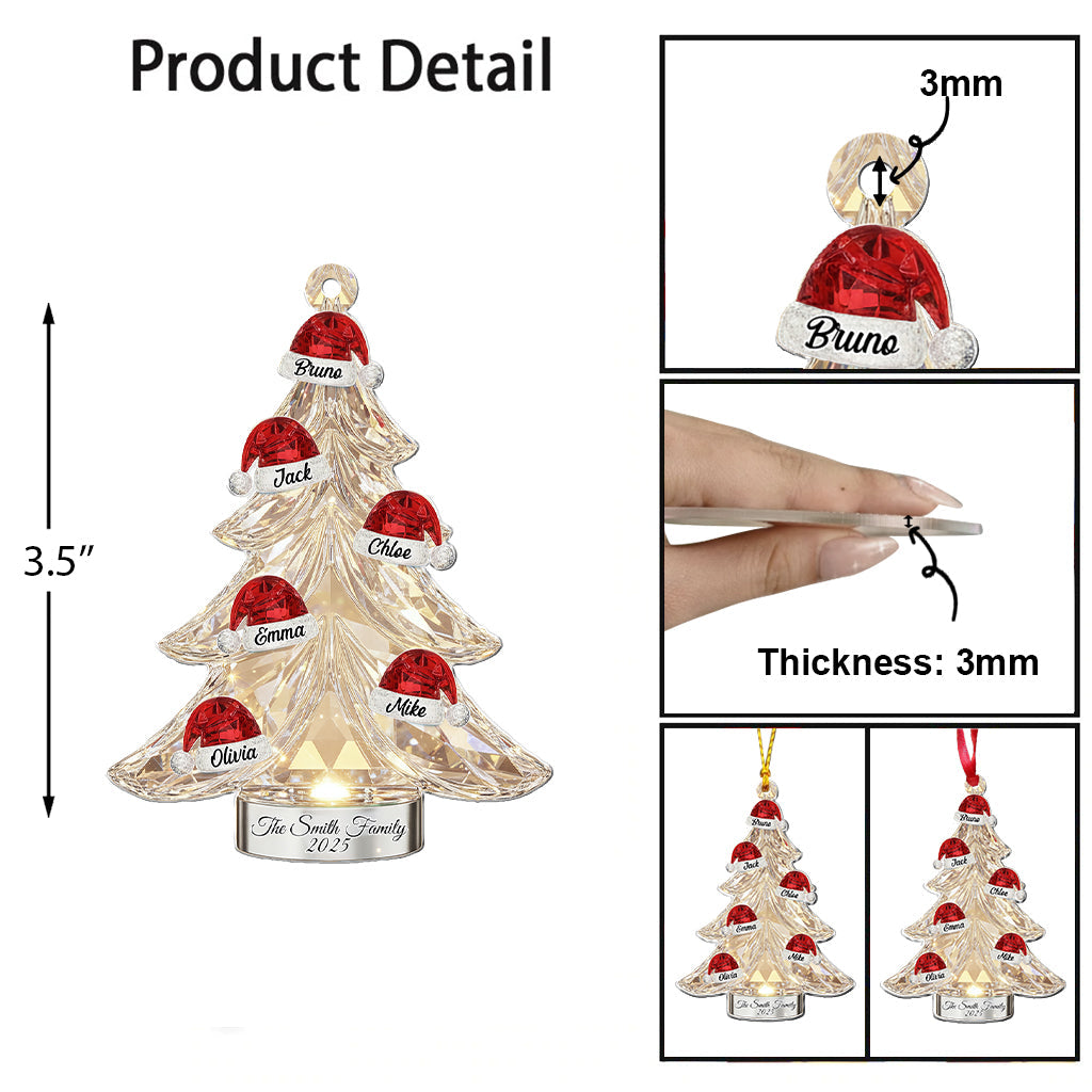 Merry Christmas To Family - Personalized Family Transparent Ornament