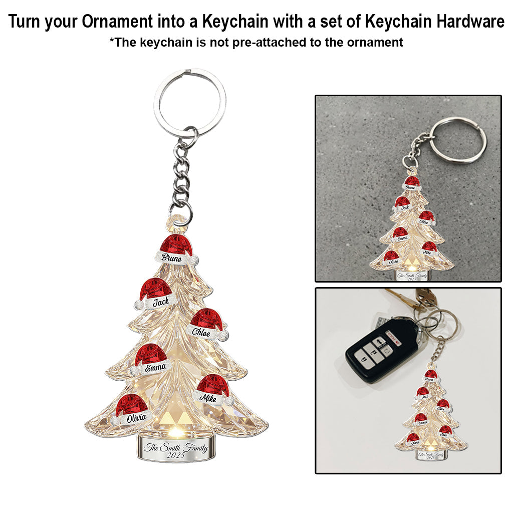 Merry Christmas To Family - Personalized Family Transparent Ornament