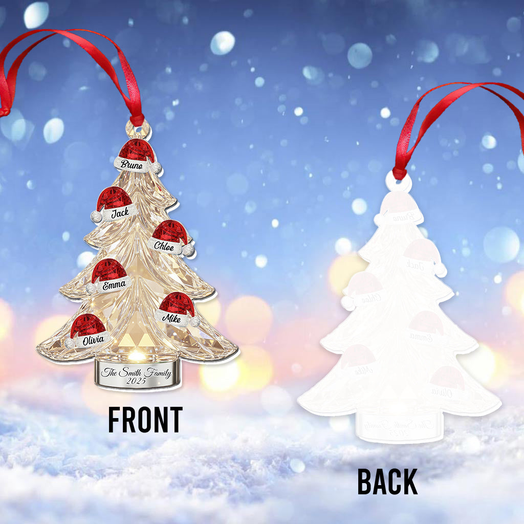 Merry Christmas To Family - Personalized Family Transparent Ornament