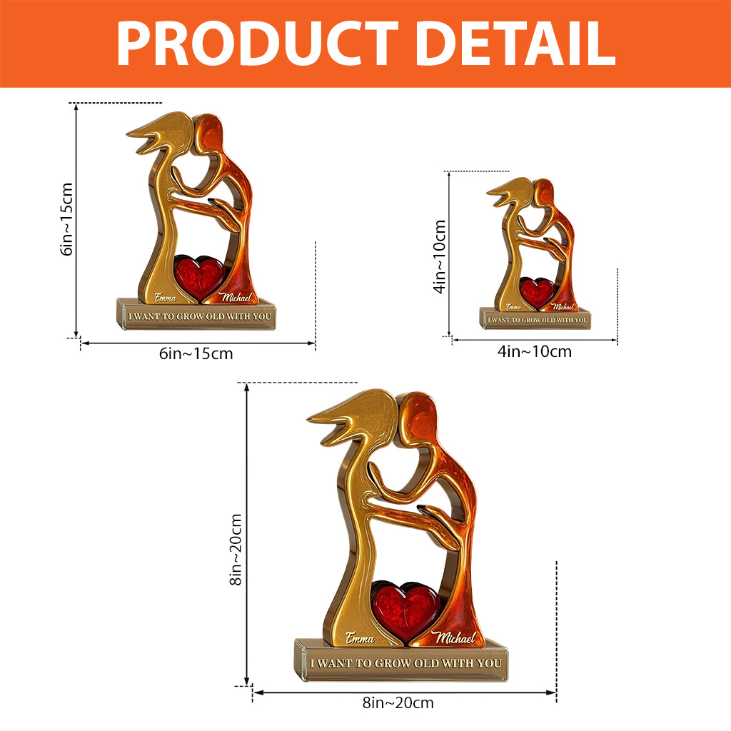 I Want to Grow Old With You - Personalized Couple Custom Shaped Acrylic Plaque