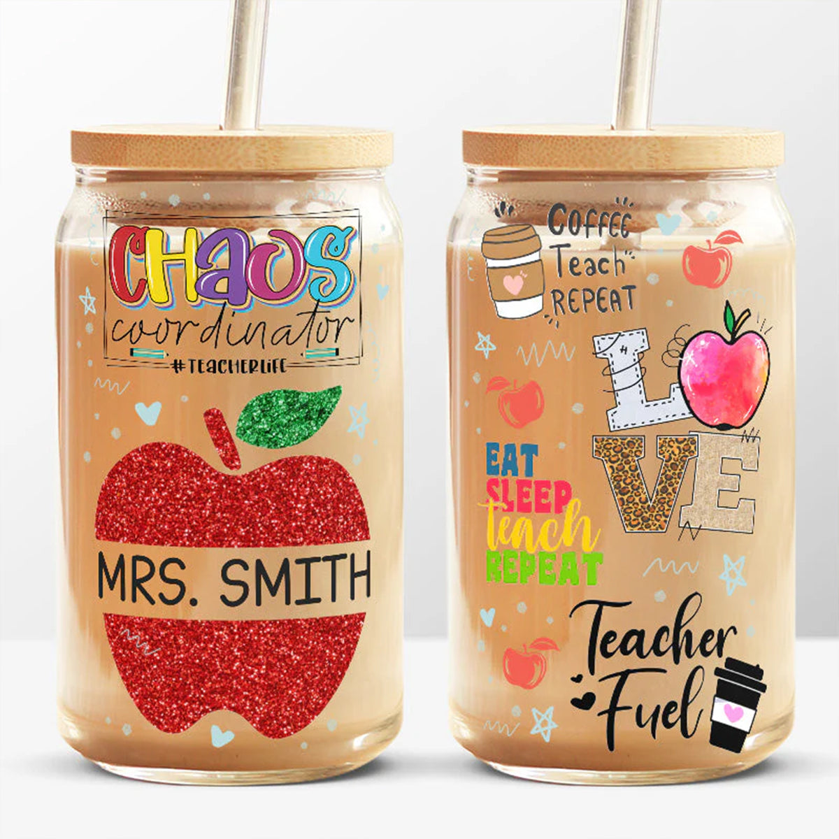 Back To School - Personalized Teacher Can Glass