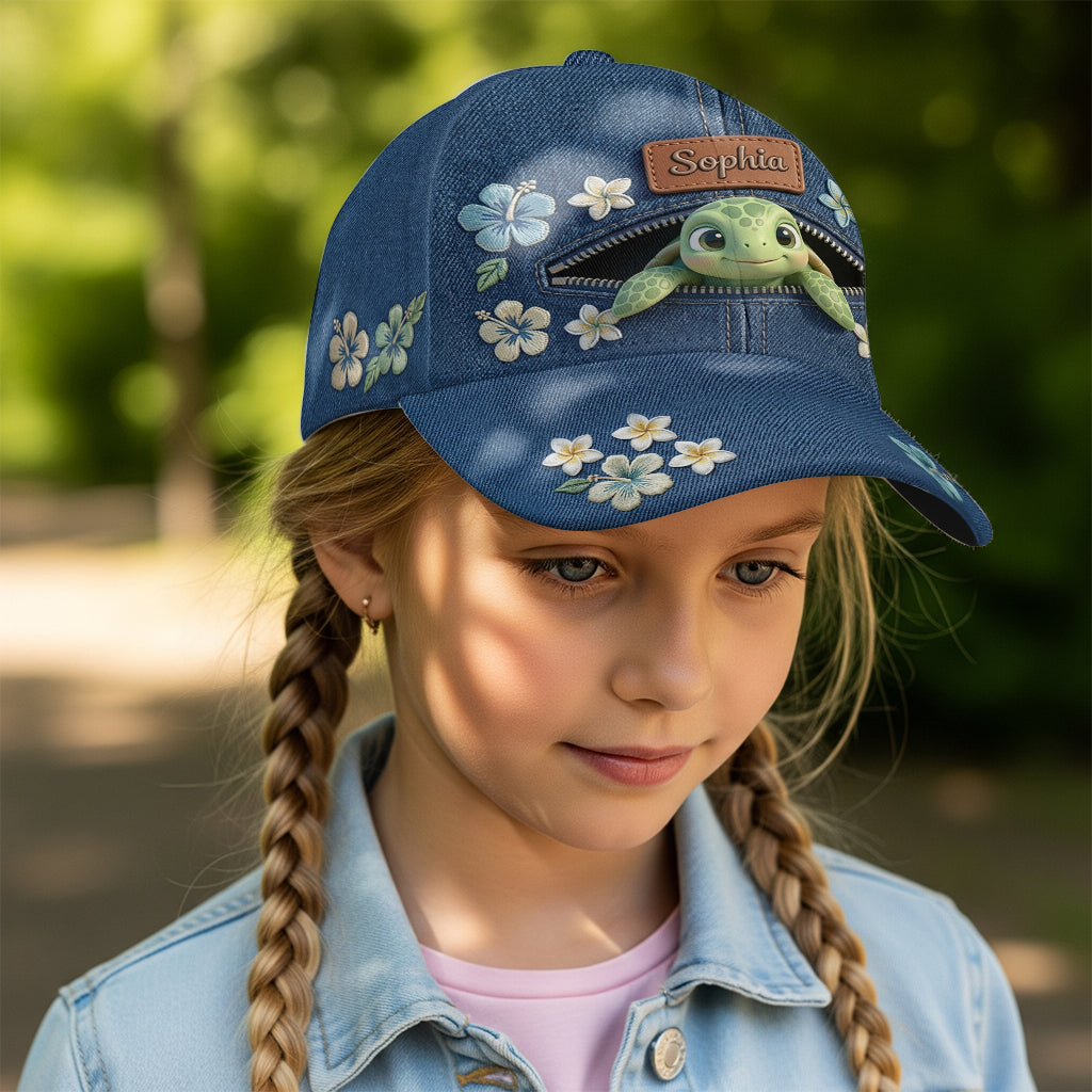 Salty Lil' Beach - Personalisierte Schildkröte Klassische Mütze