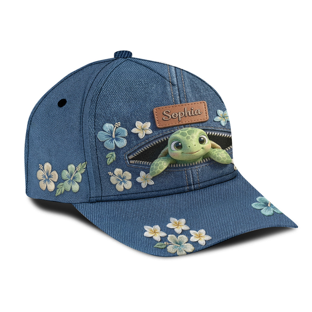 Salty Lil' Beach - Personalisierte Schildkröte Klassische Mütze