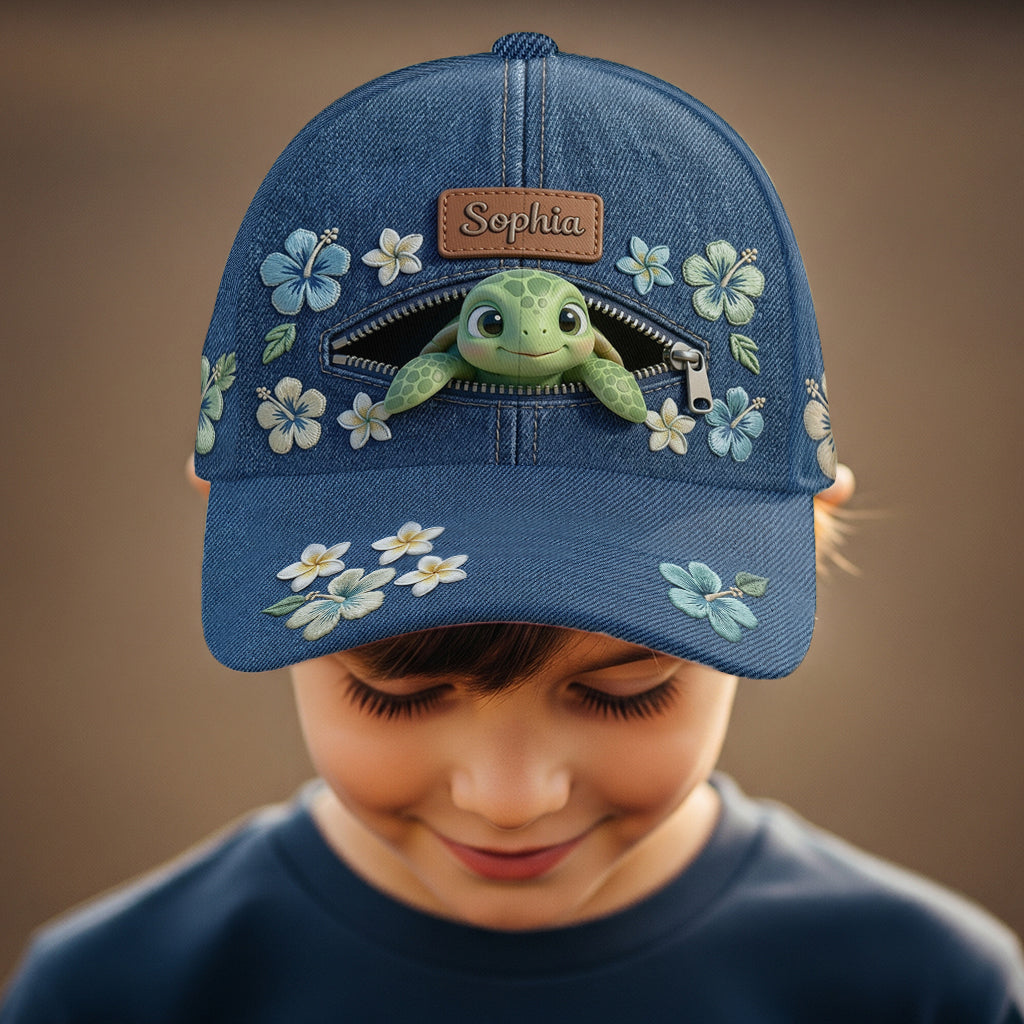 Salty Lil' Beach - Personalisierte Schildkröte Klassische Mütze