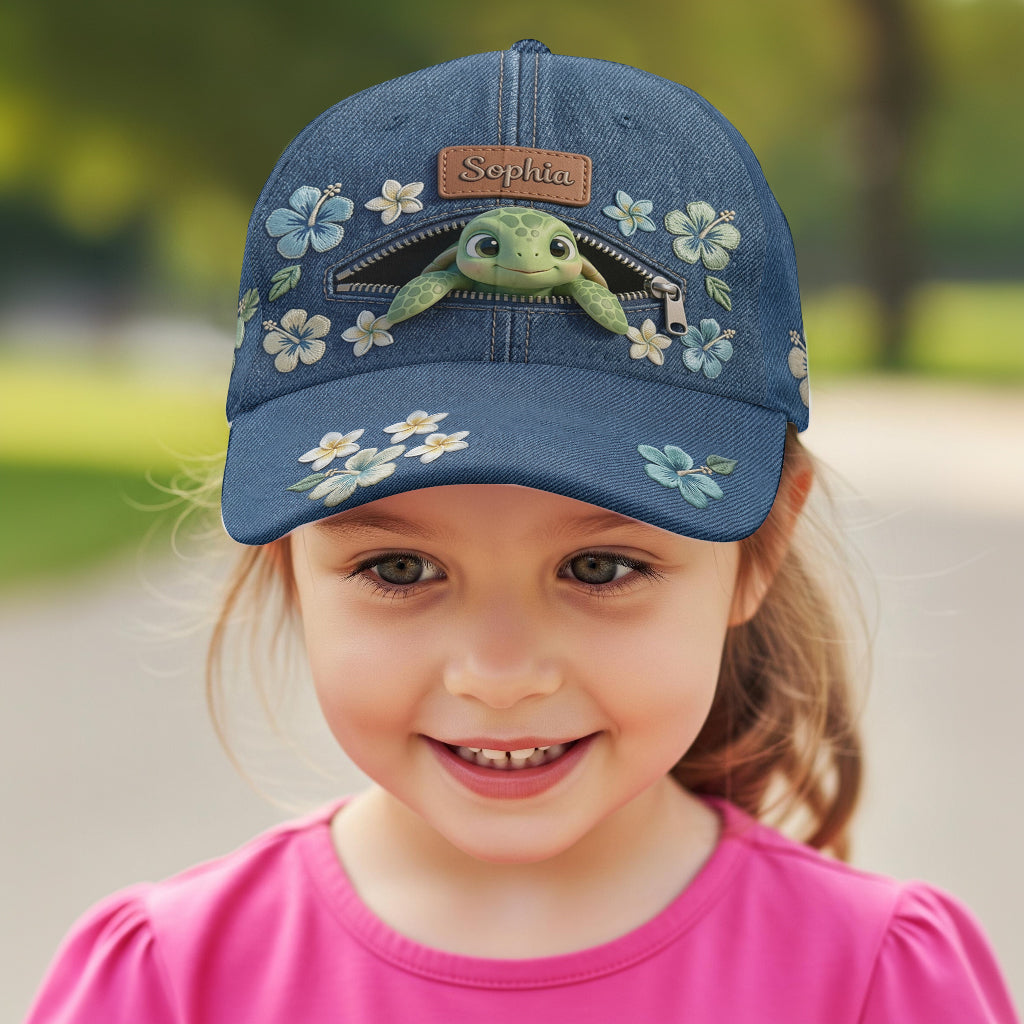Salty Lil' Beach - Personalisierte Schildkröte Klassische Mütze