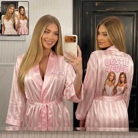 Meilleures Amies pour Toujours - Robe Satin Personnalisée
