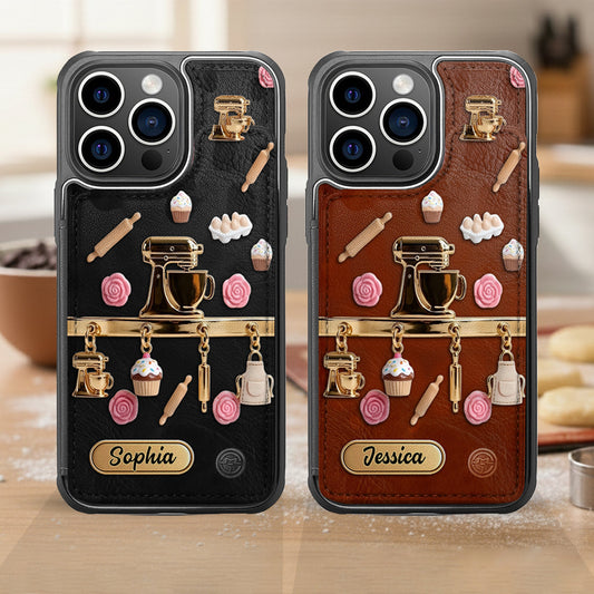 Love Baking - Personalized Baking Fully Printed Wallet Phone Case