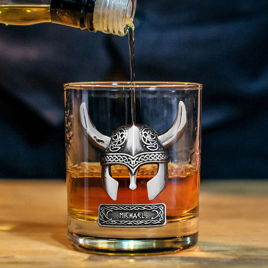 Vikings Drink Whiskey - Personalized Viking Whiskey Glass