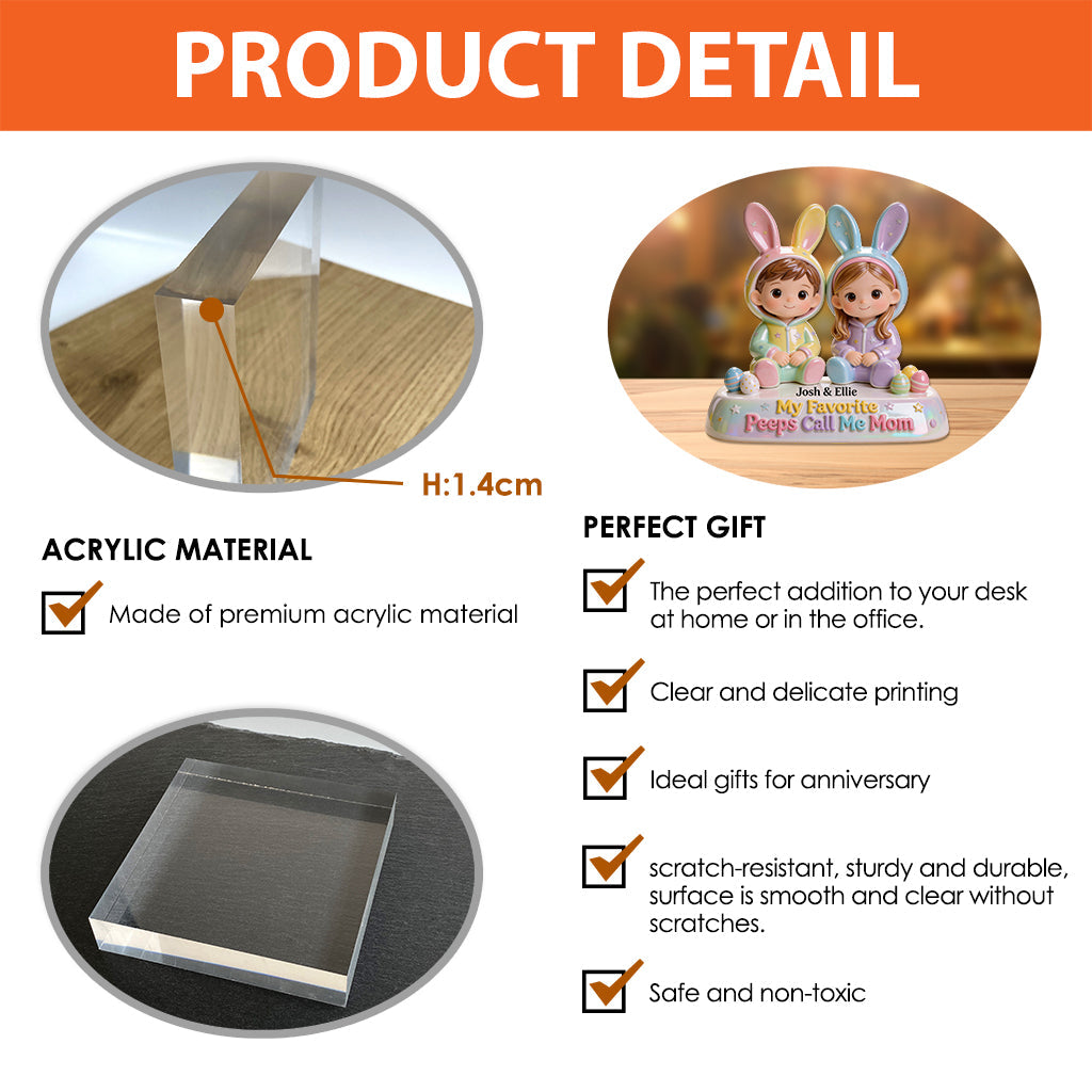 My Favourite Peeps Call Me Grandma - Personalized Grandma Custom Shaped Acrylic Plaque