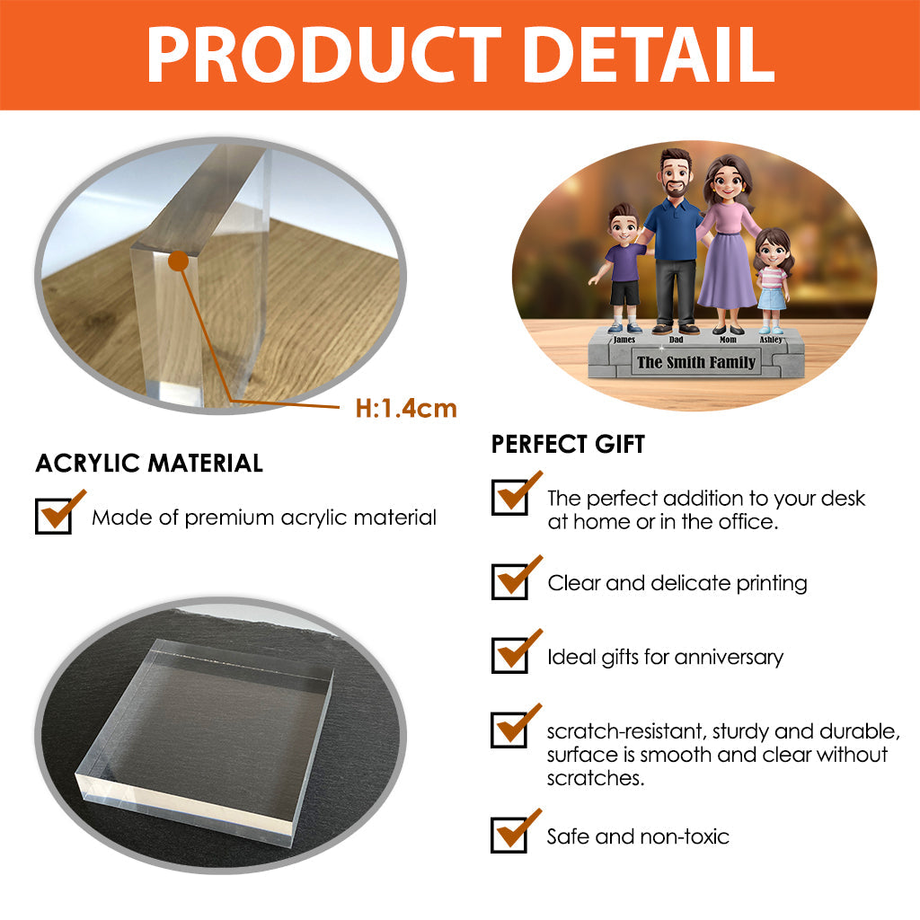 I Love My Family - Personalized Family Custom Shaped Acrylic Plaque