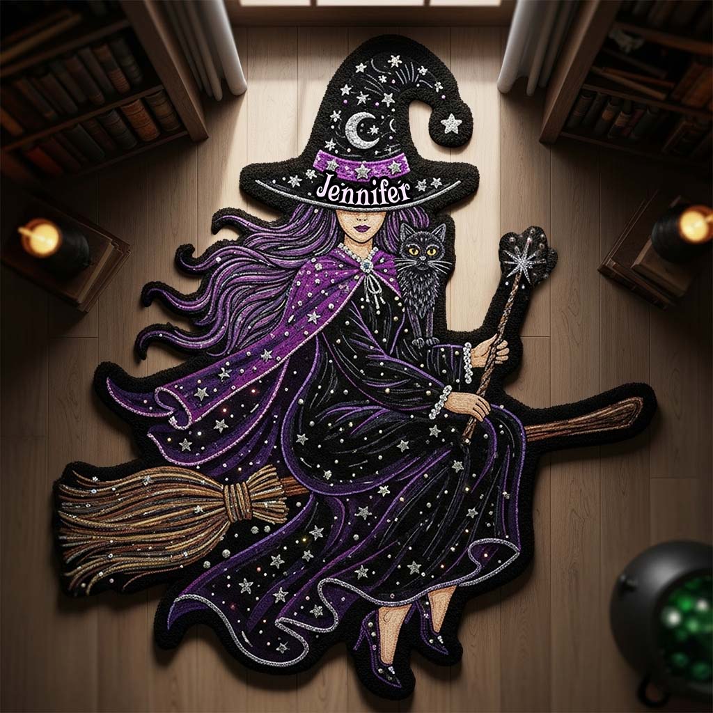 Flying Witch - Personalized Witch Non-Slip Tufted Rug