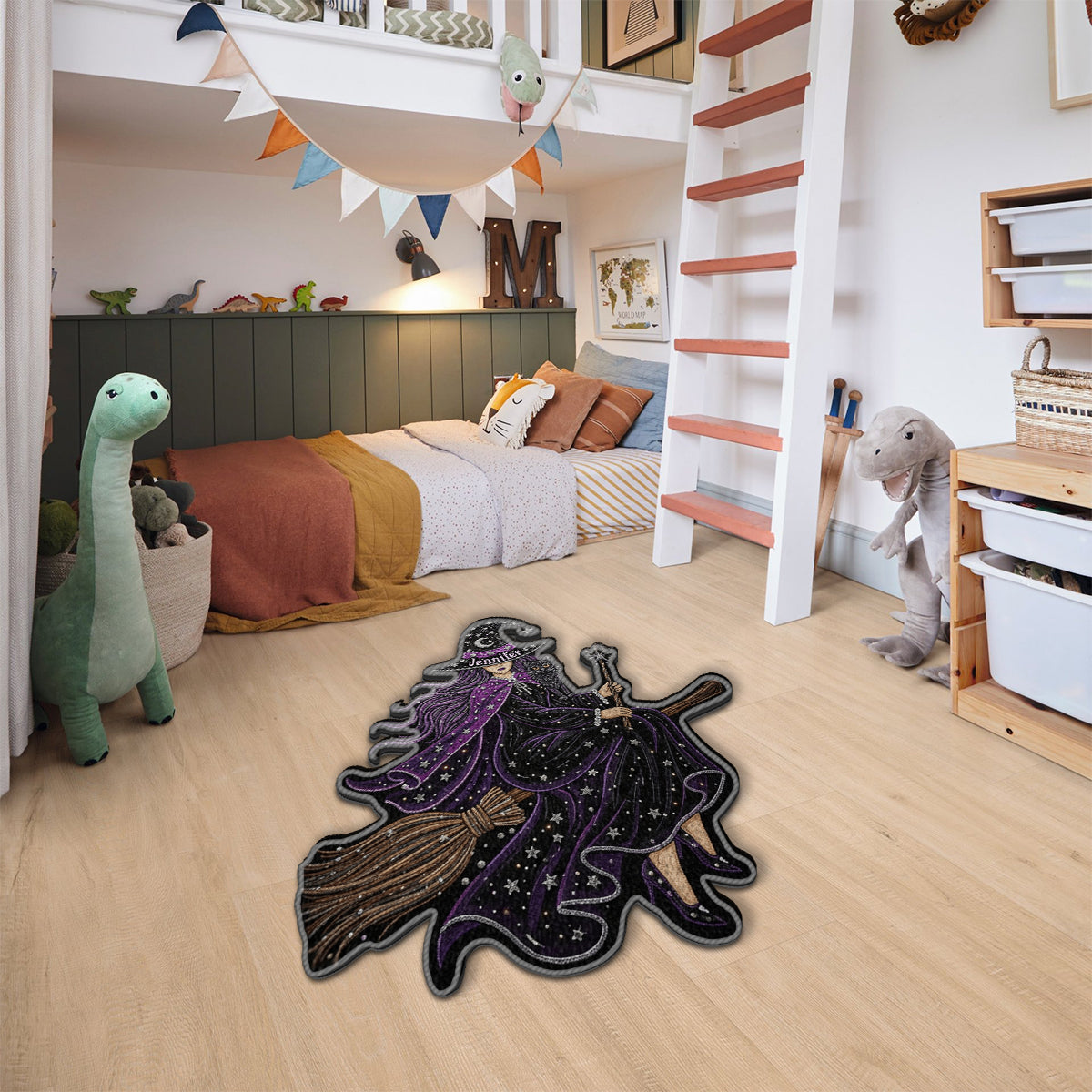 Flying Witch - Personalized Witch Non-Slip Tufted Rug