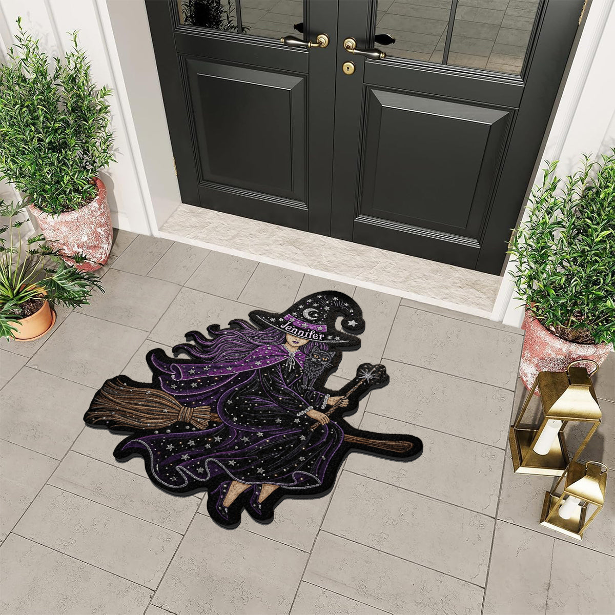 Flying Witch - Personalized Witch Non-Slip Tufted Rug