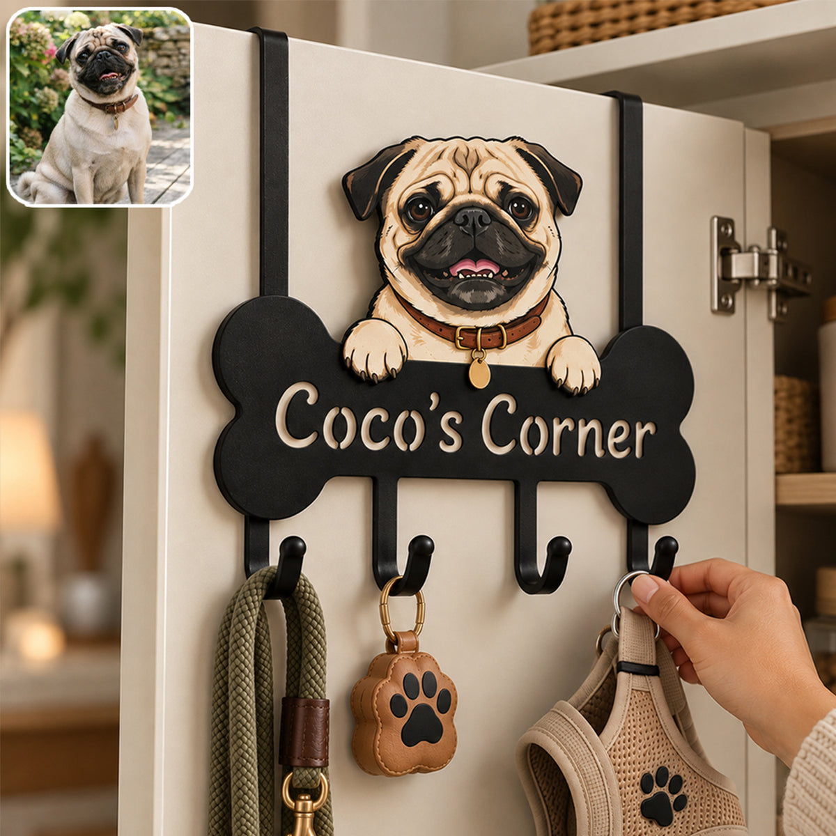 Furry Friends Only - Personalized Dog Metal Door Hooks