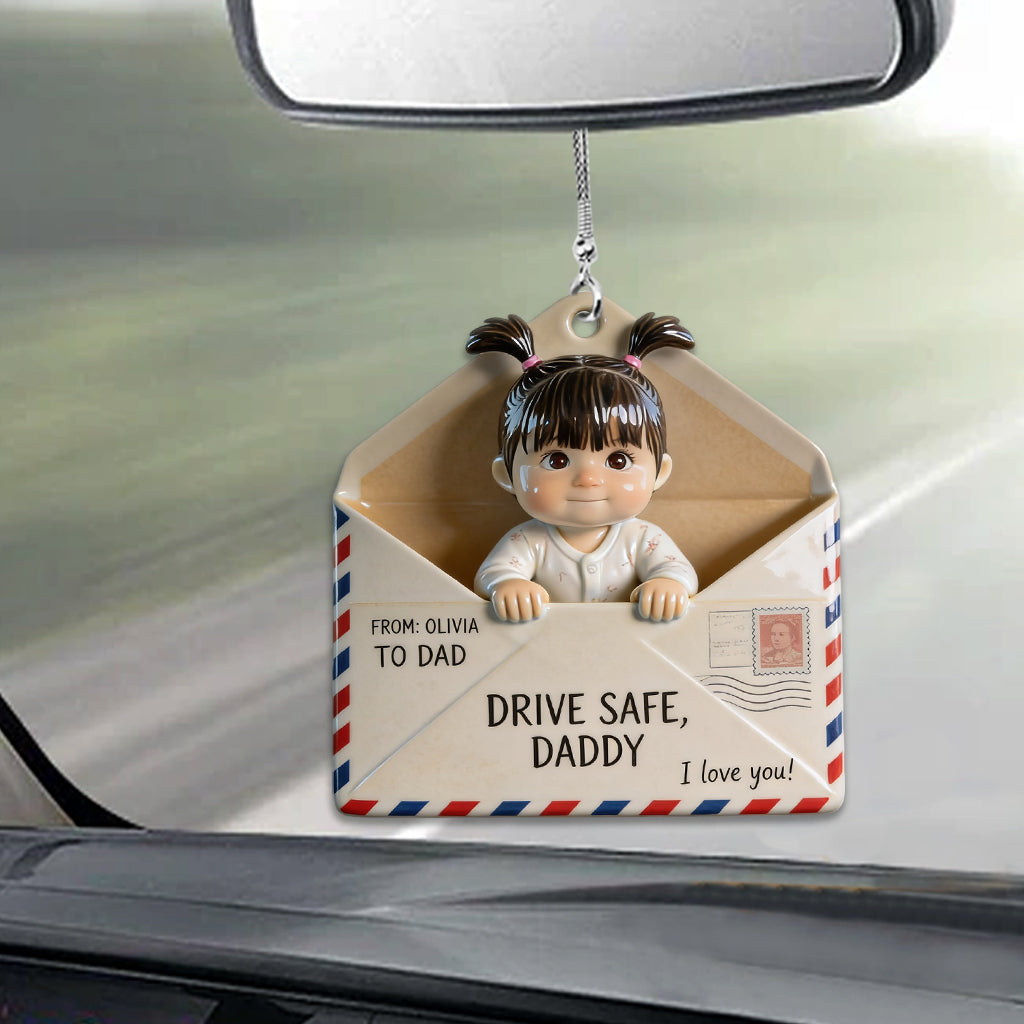 Brief für Papa, Fahr vorsichtig - Personalisierte Auto-Ornament für Väter