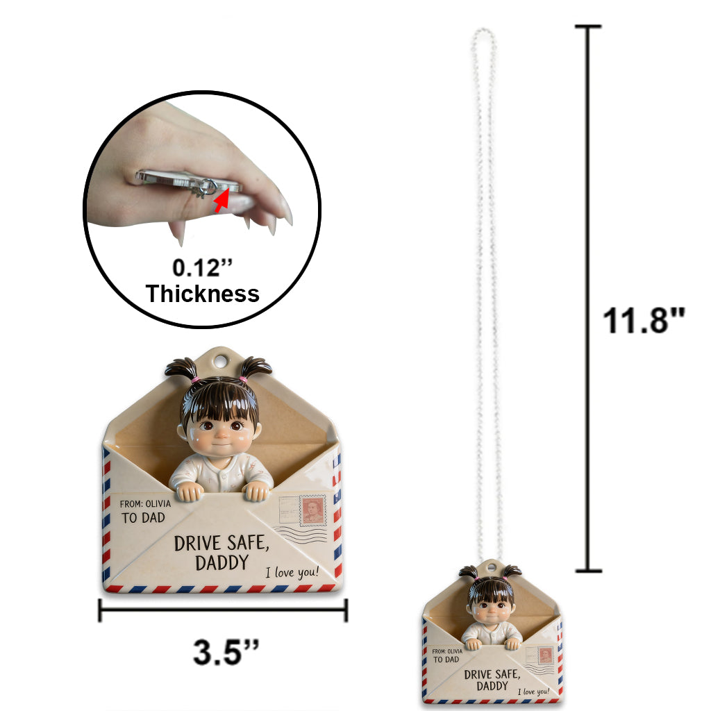 Brief für Papa, Fahr vorsichtig - Personalisierte Auto-Ornament für Väter