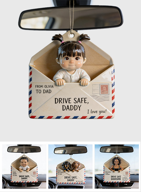 Brief für Papa, Fahr vorsichtig - Personalisierte Auto-Ornament für Väter
