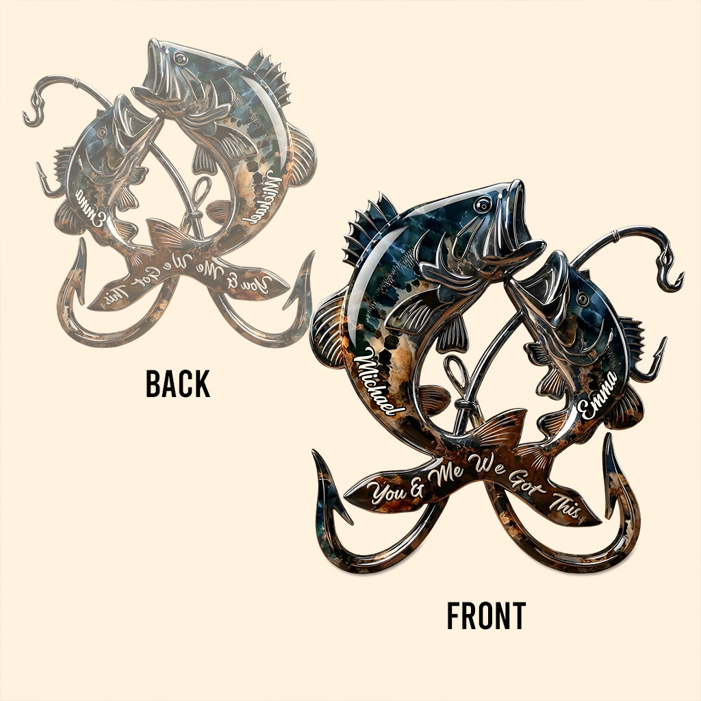 Du und ich, wir schaffen das – personalisierte Angelplakette aus Acryl in individueller Form
